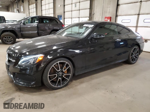 2017 Mercedes-Benz C 43 AMG with VIN WDDWJ6EB5HF457406, listed as a Copart auction lot 52108435 with 44,171 mi miles and Salvage title. Bid and sale history available at DreamBid. Image 1.