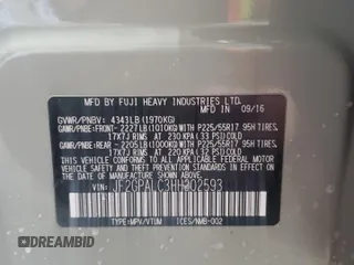2017 Subaru Crosstrek Limited z VIN JF2GPALC3HH202593, wystawiony jako Copart lot #57405025 z przebiegiem 59 050 mil mil oraz Szkody całkowita. Historia ofert i sprzedaży dostępna na DreamBid. Obrazek 14.