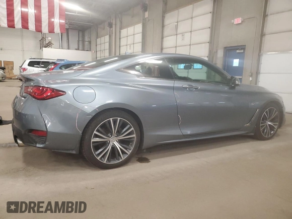 2018 Infiniti Q60 Luxe with VIN JN1EV7EL8JM391124, listed as a Copart auction lot 80746224 with 97,310 mi miles and Salvage Title. Bid and sale history available at carsss.com. Image 3.