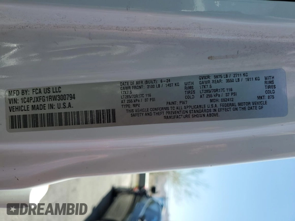 2024 Jeep Wrangler Rubicon with VIN 1C4PJXFG1RW300794, listed as a Copart auction lot 60173765 with 22,652 mi miles and Clean title. Bid and sale history available at DreamBid. Image 13.