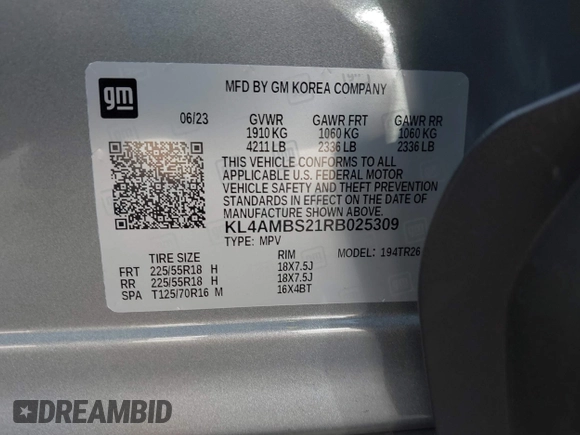 2024 Buick Encore GX Preferred z VIN KL4AMBS21RB025309, wystawiony jako IAAI lot #41534969 z przebiegiem 10 366 mil mil oraz . Historia ofert i sprzedaży dostępna na DreamBid. Obrazek 9.