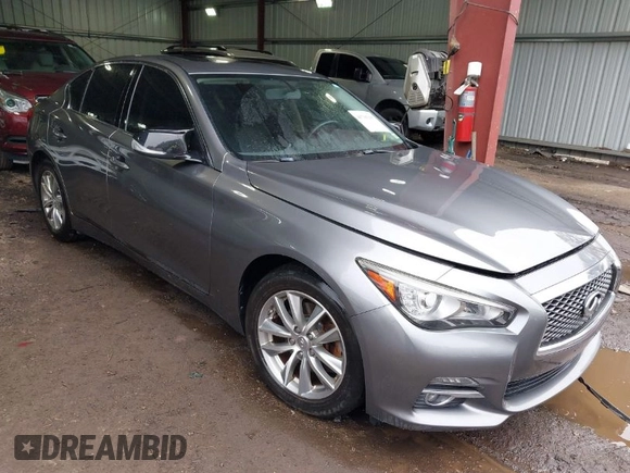 2015 Infiniti Q50 Premium z VIN JN1BV7ARXFM411040, wystawiony jako IAAI lot #41706295 z przebiegiem 97 297 mil mil oraz . Historia ofert i sprzedaży dostępna na DreamBid. Obrazek 1.