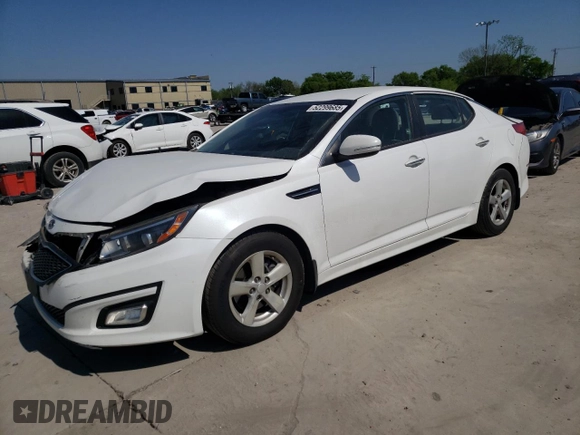 2015 Kia Optima LX with VIN KNAGM4A75F5558943, listed as a Copart auction lot 52299685 with 132,724 mi miles and Salvage Title. Bid and sale history available at carsss.com. Image 1.
