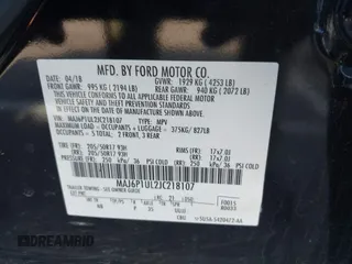 2018 Ford EcoSport SE z VIN MAJ6P1UL2JC218107, wystawiony jako IAAI lot #42042456 z przebiegiem 87 436 mil mil oraz . Historia ofert i sprzedaży dostępna na DreamBid. Obrazek 9.