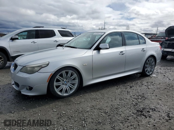 2008 BMW 5 Series 550i with VIN WBANW53598CT48301, listed as a Copart auction lot 48966175 with 221,277 mi miles and Clean Title. Bid and sale history available at carsss.com. Image 1.