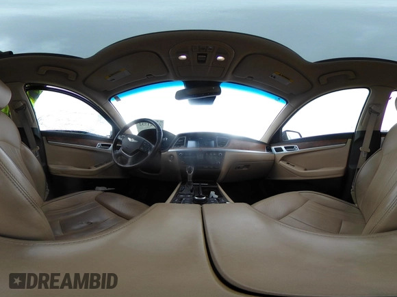 2015 Hyundai Genesis 3.8L with VIN KMHGN4JE4FU093636, listed as a IAAI auction lot 42021732 with 130,512 mi miles. Bid and sale history available at carsss.com. Image 18.