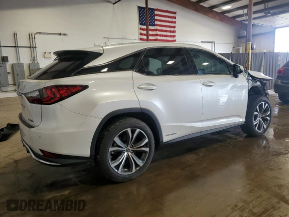 2020 Lexus RX 450h with VIN 2T2HGMDA0LC056485, listed as a Copart auction lot 57323285 with 41,762 mi miles and Salvage title. Bid and sale history available at DreamBid. Image 3.