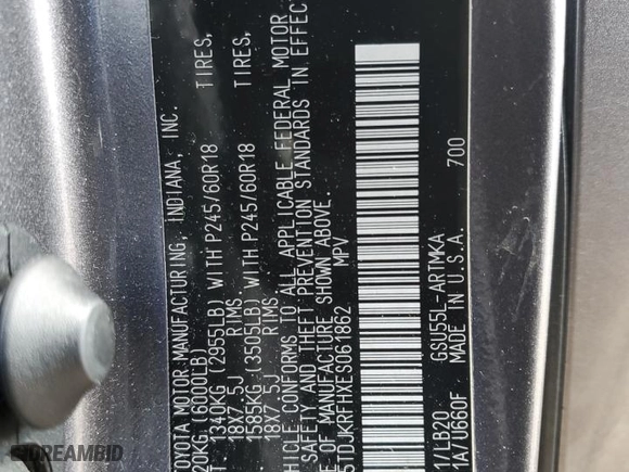 2014 Toyota Highlander XLE with VIN 5TDJKRFHXES061862, listed as a Copart auction lot 50298955 with 187,732 mi miles and Salvage Title. Bid and sale history available at carsss.com. Image 15.