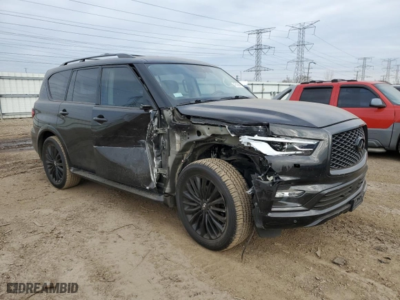 2018 Infiniti QX80 with VIN JN8AZ2NC3J9441423, listed as a Copart auction lot 47876664 with 63,659 mi miles. Bid and sale history available at carsss.com. Image 4.