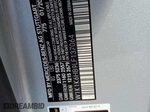 2020 Mercedes-Benz E-Class E 450 with VIN W1K1K6HB9LF137064, listed as a Copart auction lot 73374534 with 12,560 mi miles and Salvage Title. Bid and sale history available at carsss.com. Image 12.
