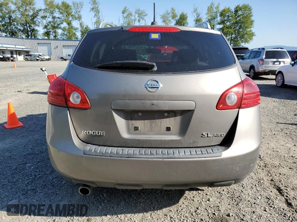 2008 Nissan Rogue S with VIN JN8AS58V38W410266, listed as a Copart auction lot 55527815 with 189,391 mi miles and Salvage Title. Bid and sale history available at DreamBid. Image 6.