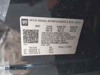 2023 GMC Terrain SLT z VIN 3GKALPEG8PL245947, wystawiony jako IAAI lot #41972858 z przebiegiem Nie podano mil oraz . Historia ofert i sprzedaży dostępna na DreamBid. Obrazek 9.