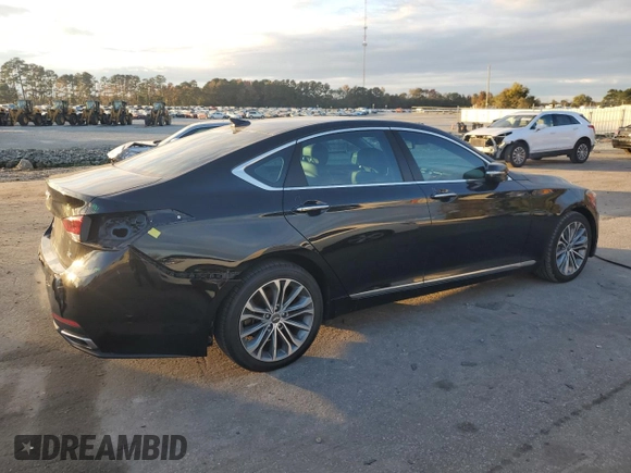 2017 Genesis G80 3.8L with VIN KMHGN4JE5HU180447, listed as a Copart auction lot 79687954 with 70,495 mi miles and Salvage Title. Bid and sale history available at DreamBid. Image 3.