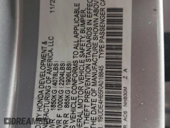 2024 Acura Integra Technology z VIN 19UDE4H65RA018845, wystawiony jako Copart lot #43774635 z przebiegiem 14 678 mil mil oraz Szkoda całkowita • Salvage title. Historia ofert i sprzedaży dostępna na DreamBid. Obrazek 12.