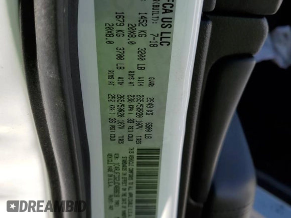 2018 Jeep Grand Cherokee High Altitude with VIN 1C4RJFCG2JC468618, listed as a Copart auction lot 45810405 with Not provided miles and Salvage title. Bid and sale history available at DreamBid. Image 15.