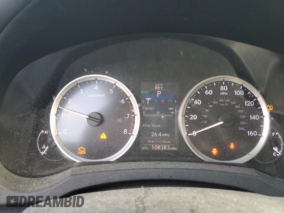 2016 Lexus IS 200t with VIN JTHBA1D29G5001392, listed as a Copart auction lot 52383735 with 108,383 mi miles and Non Repairable. Bid and sale history available at DreamBid. Image 9.