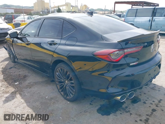 2021 Acura TLX Type S with VIN 19UUB7F04MA000077, listed as a IAAI auction lot 41615568 with 38,707 mi miles. Bid and sale history available at carsss.com. Image 3.