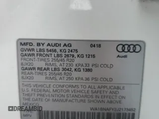 2018 Audi Q5 Premium Plus with VIN WA1BNAFY2J2173452, listed as a Copart auction lot 52898795 with 66,840 mi miles and Salvage Title. Bid and sale history available at carsss.com. Image 13.