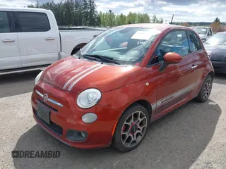 2013 FIAT 500 Sport with VIN 3C3CFFBR2DT752905, listed as a IAAI auction lot 42088566 with 82,711 mi miles. Bid and sale history available at carsss.com. Image 2.