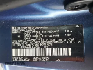 2015 Toyota Land Cruiser z VIN JTMHY7AJXF4032502, wystawiony jako Copart lot #56934525 z przebiegiem 116 722 mil mil oraz Tytuł czysty. Historia ofert i sprzedaży dostępna na DreamBid. Obrazek 13.