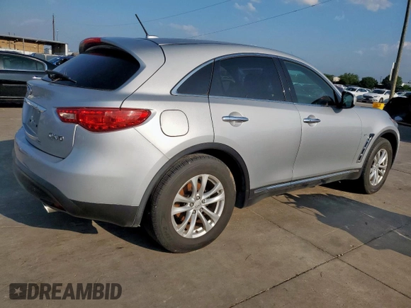 2017 Infiniti QX70 z VIN JN8CS1MW2HM414787, wystawiony jako Copart lot #59272885 z przebiegiem Nie podano mil oraz Czysty tytuł • Clean title. Historia ofert i sprzedaży dostępna na DreamBid. Obrazek 3.
