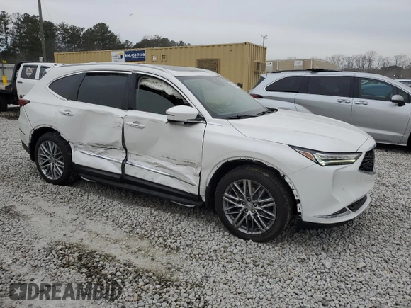 2023 Acura MDX w/Advance Package with VIN 5J8YE1H87PL022852, listed as a Copart auction lot 88914165 with 24,683 mi miles and Salvage Title. Bid and sale history available at carsss.com. Image 4.