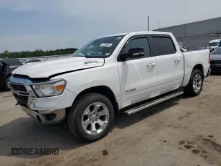 2021 Ram 1500 Big Horn with VIN 1C6SRFFTXMN696546, listed as a Copart auction lot 57255845 with 64,550 mi miles and Salvage title. Bid and sale history available at DreamBid. Image 1.