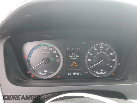 2016 Hyundai Sonata Hybrid SE with VIN KMHE24L10GA037187, listed as a Copart auction lot 46447213 with 101,432 mi miles. Bid and sale history available at carsss.com. Image 9.