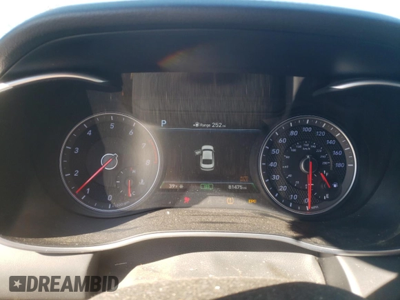 2019 Genesis G70 3.3T Advanced with VIN KMTG34LEXKU021830, listed as a Copart auction lot 85062154 with 81,475 mi miles and Salvage Title. Bid and sale history available at carsss.com. Image 9.