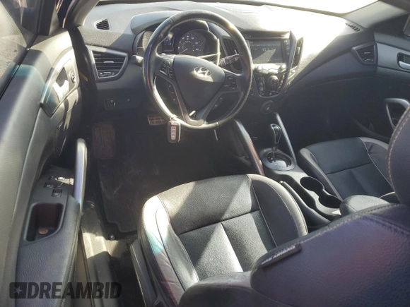 2015 Hyundai Veloster Turbo with VIN KMHTC6AE7FU221285, listed as a Copart auction lot 81598924 with 93,153 mi miles and Salvage title. Bid and sale history available at DreamBid. Image 8.