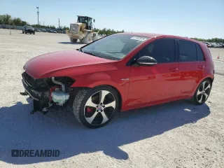 2017 Volkswagen Golf GTI S with VIN 3VW4T7AU7HM009187, listed as a Copart auction lot 47107875 with 0 mi miles and Salvage Title. Bid and sale history available at carsss.com. Image 1.