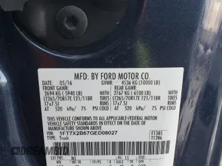 2016 Ford Super Duty F-250 SRW XLT with VIN 1FT7X2B67GED08027, listed as a Copart auction lot 88662115 with 91,579 mi miles and Salvage Title. Bid and sale history available at carsss.com. Image 12.