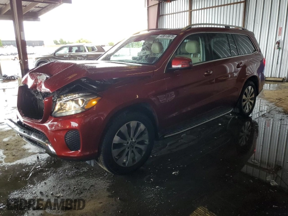 2019 Mercedes-Benz GLS with VIN 4JGDF6EE8KB184050, listed as a Copart auction lot 43813875 with 63,322 mi miles and Salvage Title. Bid and sale history available at carsss.com. Image 1.