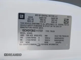 2012 Chevrolet Express Cargo Van with VIN 1GCWGFCB0C1117727, listed as a IAAI auction lot 42105038 with 204,472 mi miles. Bid and sale history available at carsss.com. Image 9.