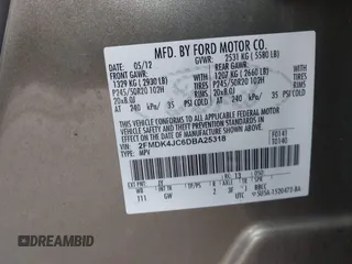 2013 Ford Edge SEL with VIN 2FMDK4JC6DBA25318, listed as a IAAI auction lot 42026890 with 122,505 mi miles. Bid and sale history available at carsss.com. Image 9.
