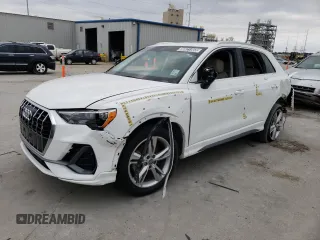 2020 Audi Q3 S line Premium with VIN WA1DECF39L1011285, listed as a Copart auction lot 36821583 with 42,252 mi miles. Bid and sale history available at carsss.com. Image 1.