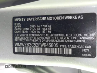 2015 MINI Countryman with VIN WMWZB3C52FWR45805, listed as a IAAI auction lot 41784638 with 41,204 mi miles and . Bid and sale history available at DreamBid. Image 9.