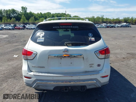 2015 Nissan Pathfinder Platinum with VIN 5N1AR2MMXFC615001, listed as a IAAI auction lot 42810501 with 206,247 mi miles and . Bid and sale history available at DreamBid. Image 16.