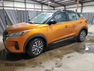 2021 Nissan Kicks SR with VIN 3N1CP5DV0ML474697, listed as a Copart auction lot 53493615 with 100,450 mi miles and Salvage Title. Bid and sale history available at carsss.com. Image 1.