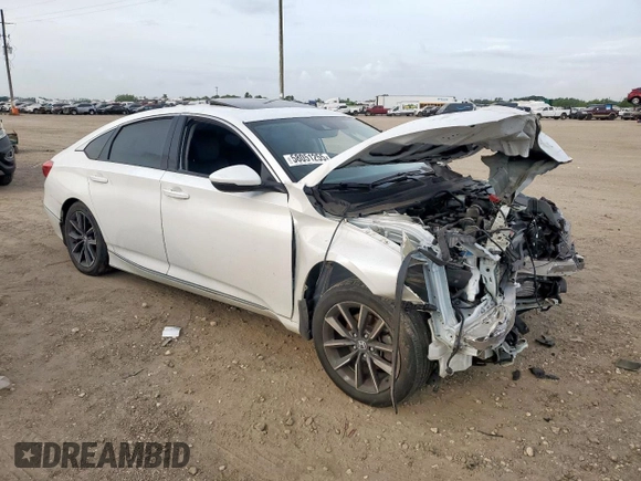 2021 Honda Accord EX-L with VIN 1HGCV1F51MA059843, listed as a Copart auction lot 58051255 with 35,719 mi miles and Salvage title. Bid and sale history available at DreamBid. Image 4.