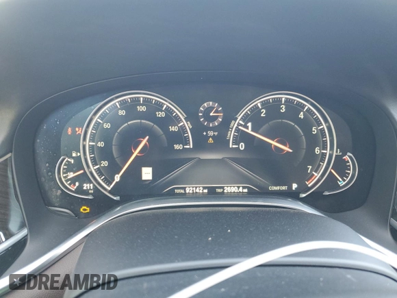 2016 BMW 7 Series 750i with VIN WBA7F0C56GGM20770, listed as a Copart auction lot 75985684 with 92,142 mi miles and Salvage Title. Bid and sale history available at carsss.com. Image 9.