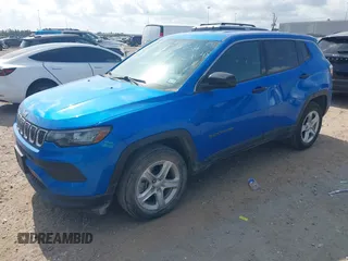 2023 Jeep Compass Sport with VIN 3C4NJDAN1PT509922, listed as a IAAI auction lot 42327048 with 26,598 mi miles and . Bid and sale history available at DreamBid. Image 17.