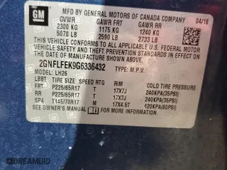 2016 Chevrolet Equinox LT with VIN 2GNFLFEK9G6336432, listed as a Copart auction lot 47817985 with 104,468 mi miles and Salvage Title. Bid and sale history available at carsss.com. Image 13.