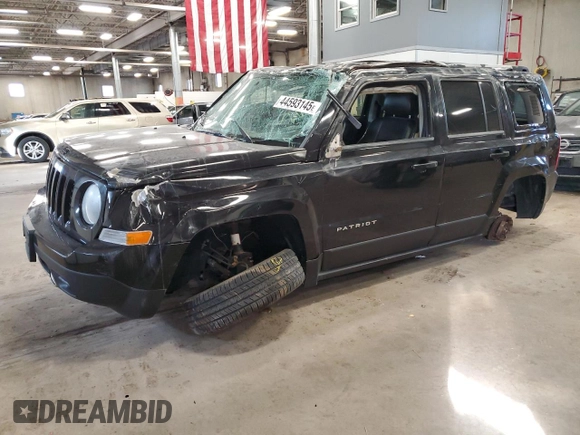2012 Jeep Patriot Limited with VIN 1C4NJRCB7CD603870, listed as a Copart auction lot 44593145 with 147,676 mi miles and Salvage Title. Bid and sale history available at carsss.com. Image 1.