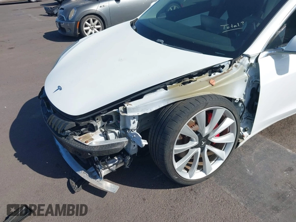 2019 Tesla Model 3 Long Range with VIN 5YJ3E1EBXKF413806, listed as a IAAI auction lot 41321906 with 24,635 mi miles. Bid and sale history available at carsss.com. Image 6.
