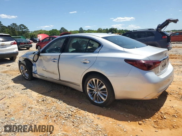 2020 Infiniti Q50 Luxe with VIN JN1EV7AP2LM206478, listed as a Copart auction lot 52790755 with 93,569 mi miles and Salvage title. Bid and sale history available at DreamBid. Image 2.