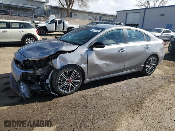 2024 Kia Forte GT with VIN 3KPF44AC4RE837045, listed as a Copart auction lot 43719895 with 4,608 mi miles and Salvage Title. Bid and sale history available at carsss.com. Image 1.