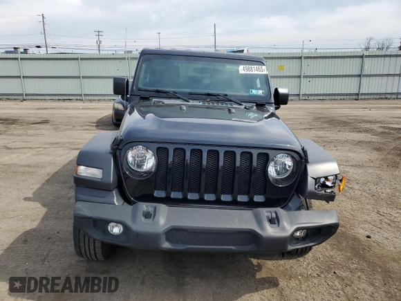 2021 Jeep Wrangler Unlimited Willys Sport with VIN 1C4HJXDG2MW564638, listed as a Copart auction lot 49881465 with 44,972 mi miles and Salvage title. Bid and sale history available at DreamBid. Image 5.