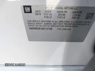 2016 Cadillac CTS with VIN 1G6AR5SS1G0112728, listed as a IAAI auction lot 41830547 with 100,610 mi miles and . Bid and sale history available at DreamBid. Image 9.