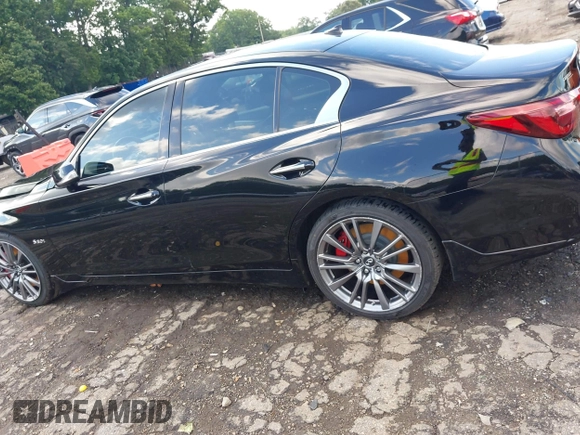 2018 Infiniti Q50 Red Sport 400 with VIN JN1FV7AP0JM461227, listed as a IAAI auction lot 42308384 with 100,694 mi miles and . Bid and sale history available at DreamBid. Image 14.